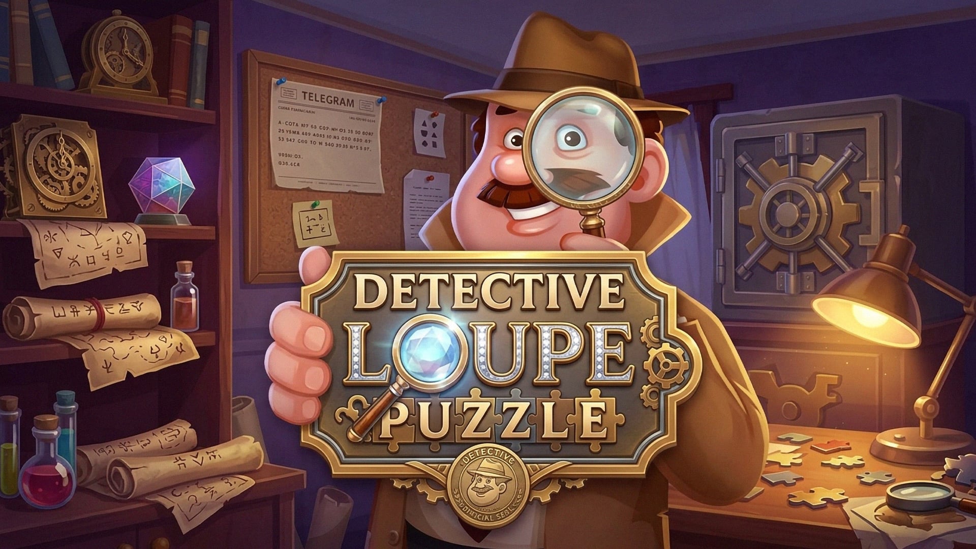 Quebra-cabeça da lupa de detetive